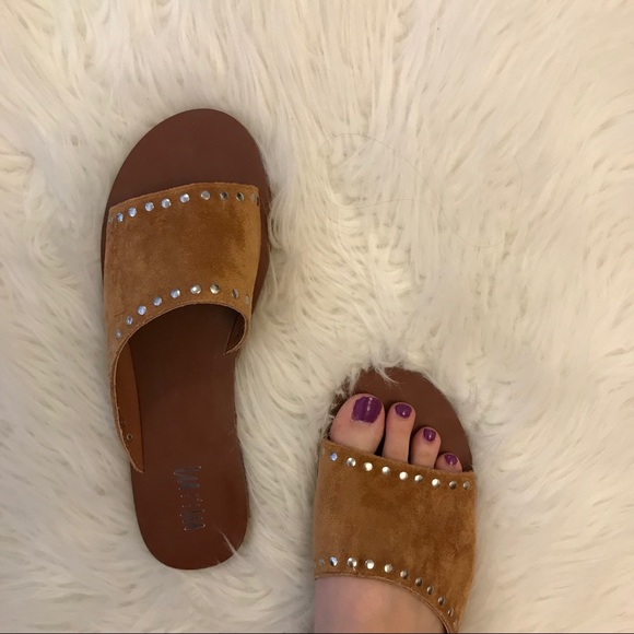 Kennedy Camel Studded Asymmetrical Slide Sandal - Picture 6 of 8